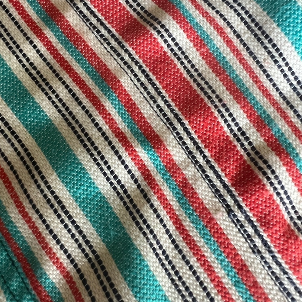 Anthropologie Size 8 Orange Blue Striped Mini Skirt Boho - Picture 7 of 10